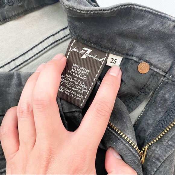 7 For All Mankind Mid Rise Gwenevere Grey Jeans 25 - Picture 5 of 7